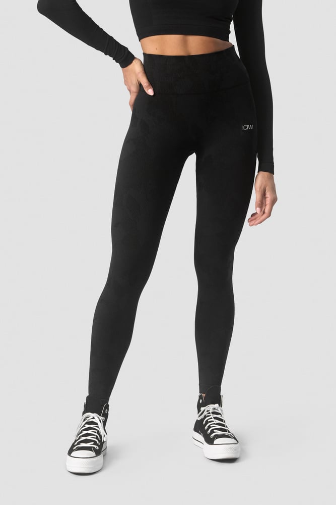 camo seamless tights black