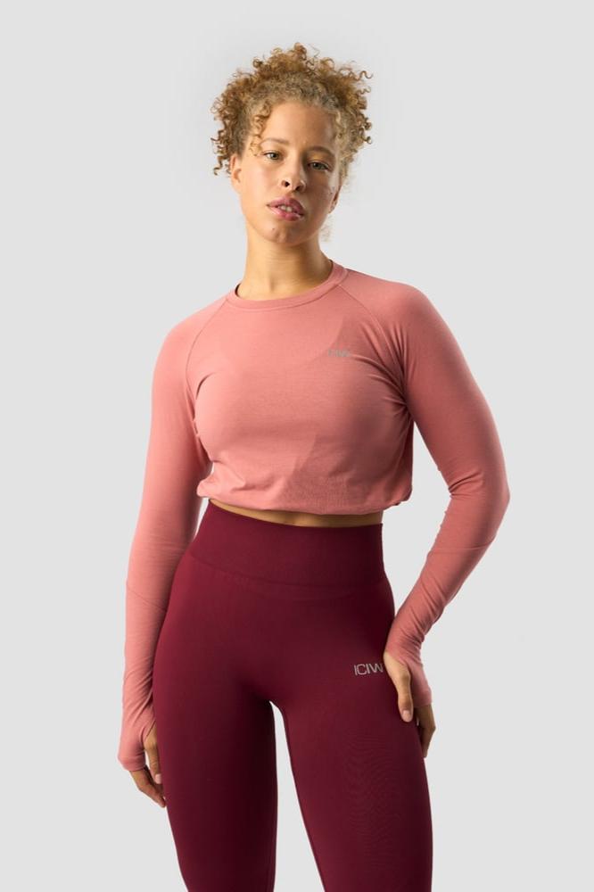 define cropped adjustable long sleeve dk rose