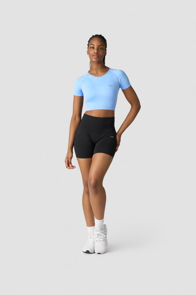 define seamless cropped t-shirt daisy blue