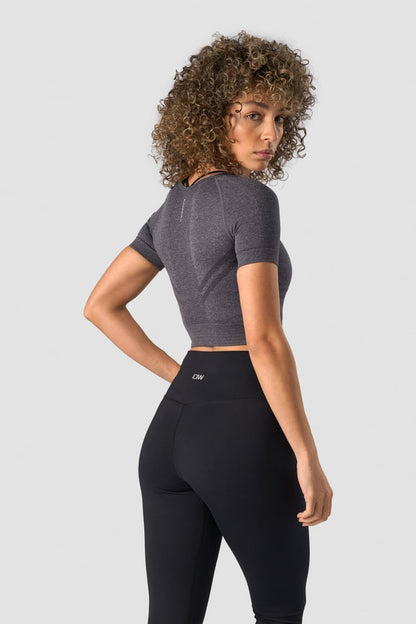 define seamless cropped t-shirt grey melange wmn