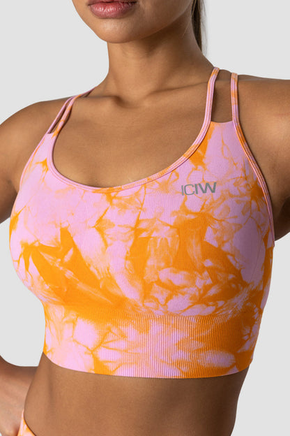 define seamless tie dye sports bra sunset beach