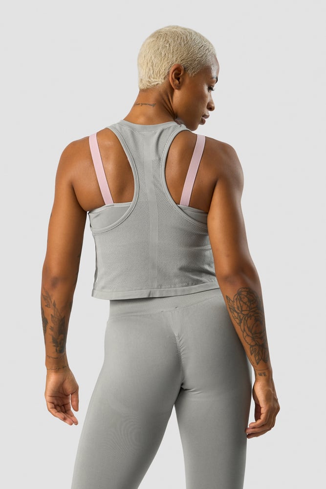 deluxe seamless cropped tank top grey