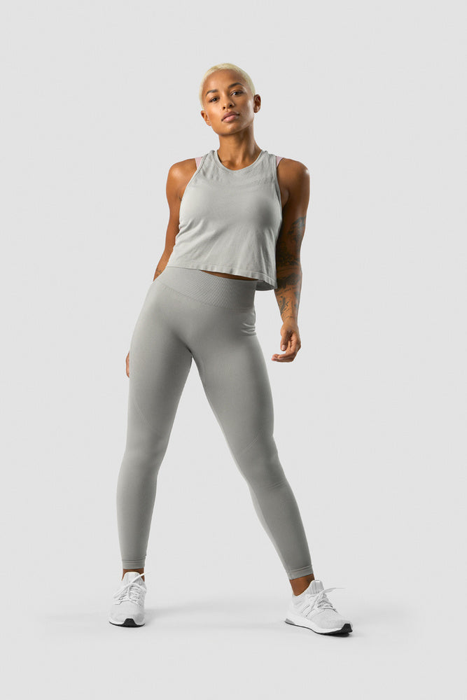 deluxe seamless cropped tank top grey