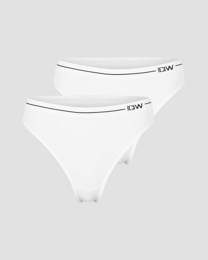 everyday seamless thong 2-pack white