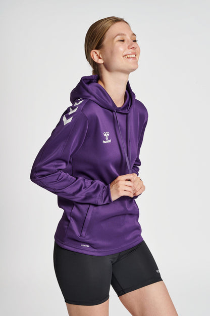 HUMMEL - Hmlcore Xk Poly Sweat Hoodie Woman - Acai/white