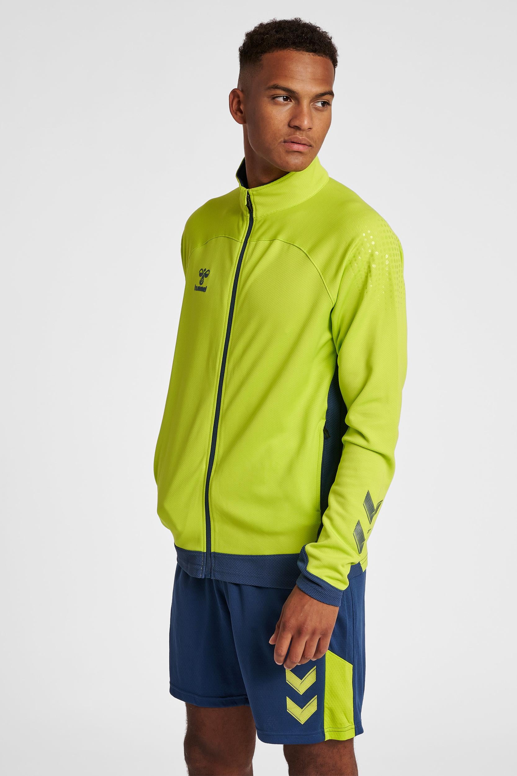 HUMMEL - Hmllead Poly Zip Jacket - Lime Punch