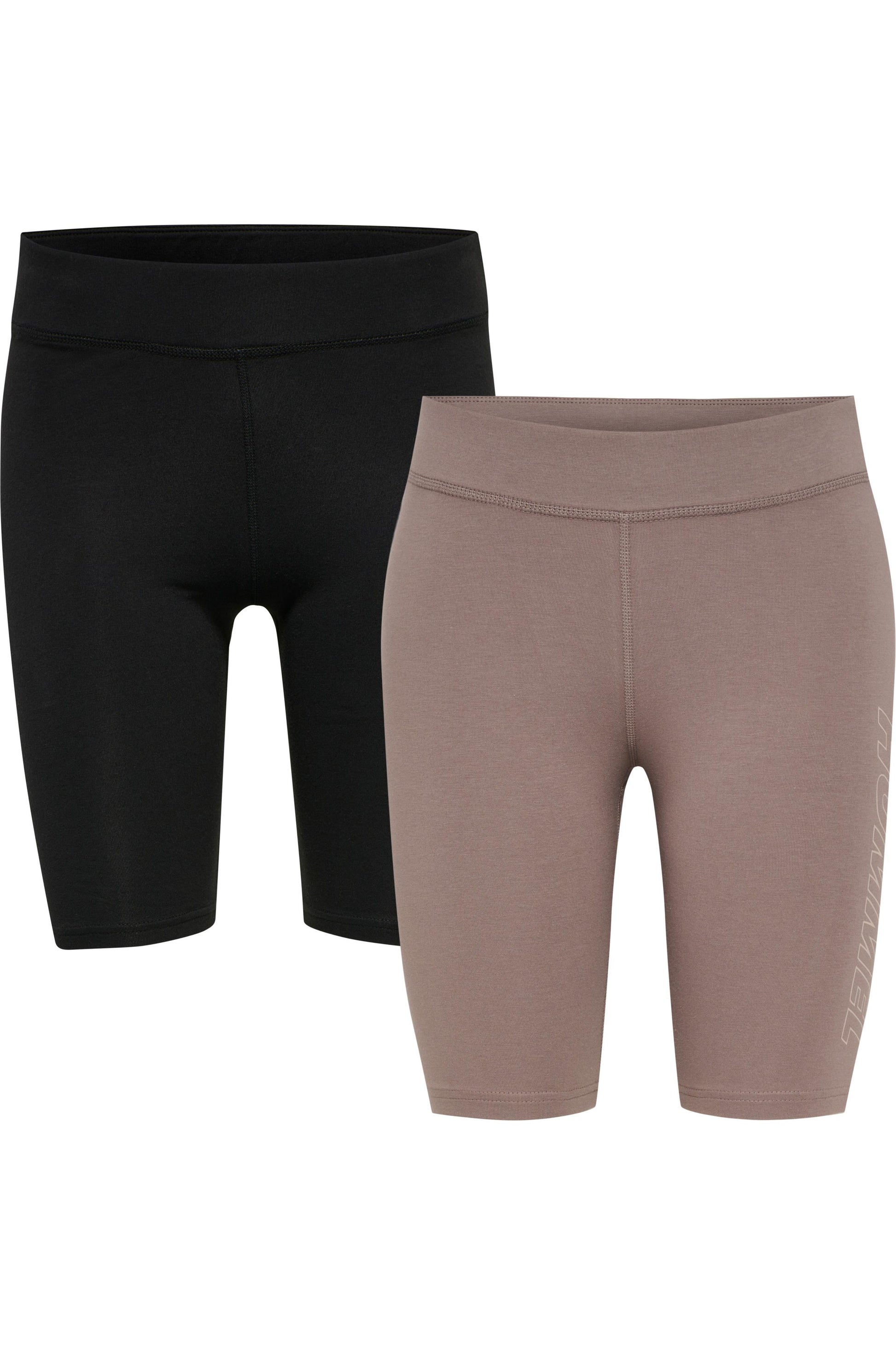 HUMMEL - Hmlte Maja 2-pack Mw C Tight Shorts - Black/driftwood