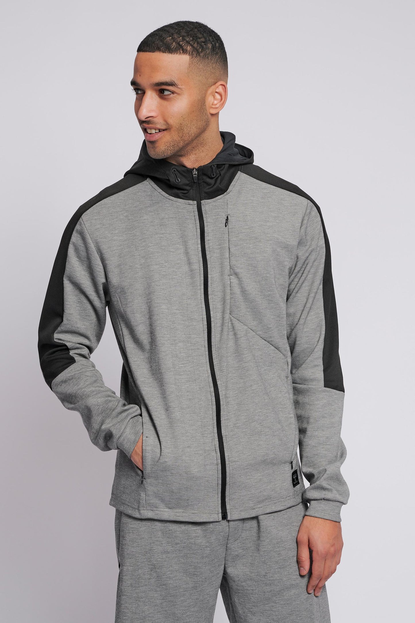 HUMMEL - Hmltropper Zip Hoodie - Grey Melange