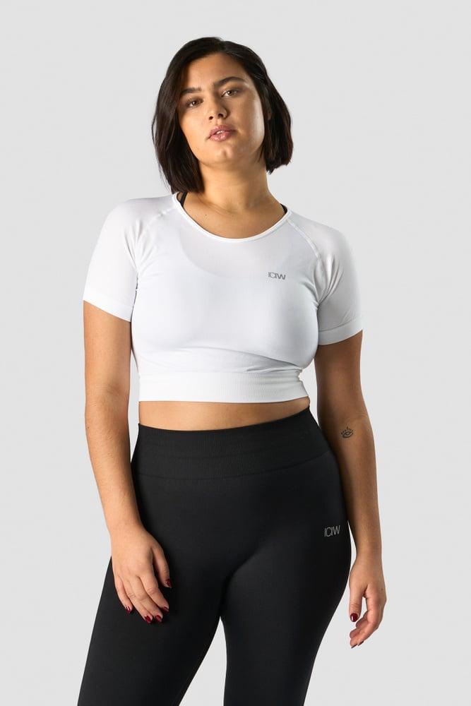 ICANIWILL - Define Seamless Cropped T-shirt - White