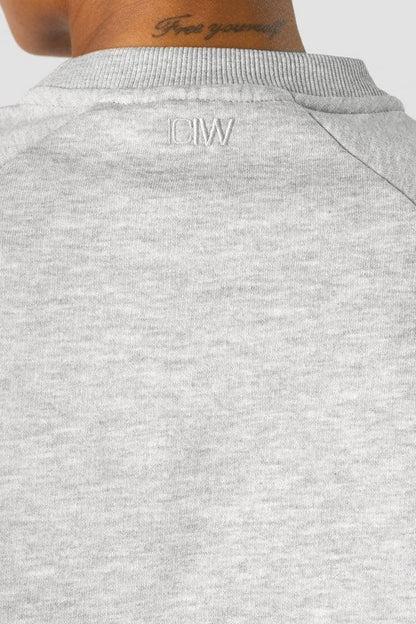 ICANIWILL - Everyday Cropped Crewneck - Light Grey Melange