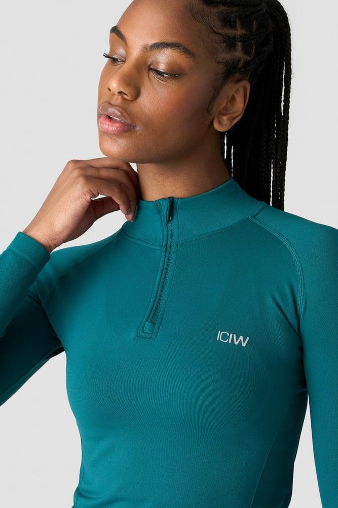 ICANIWILL - Everyday Seamless 1/4 Zip - Dark Teal Green