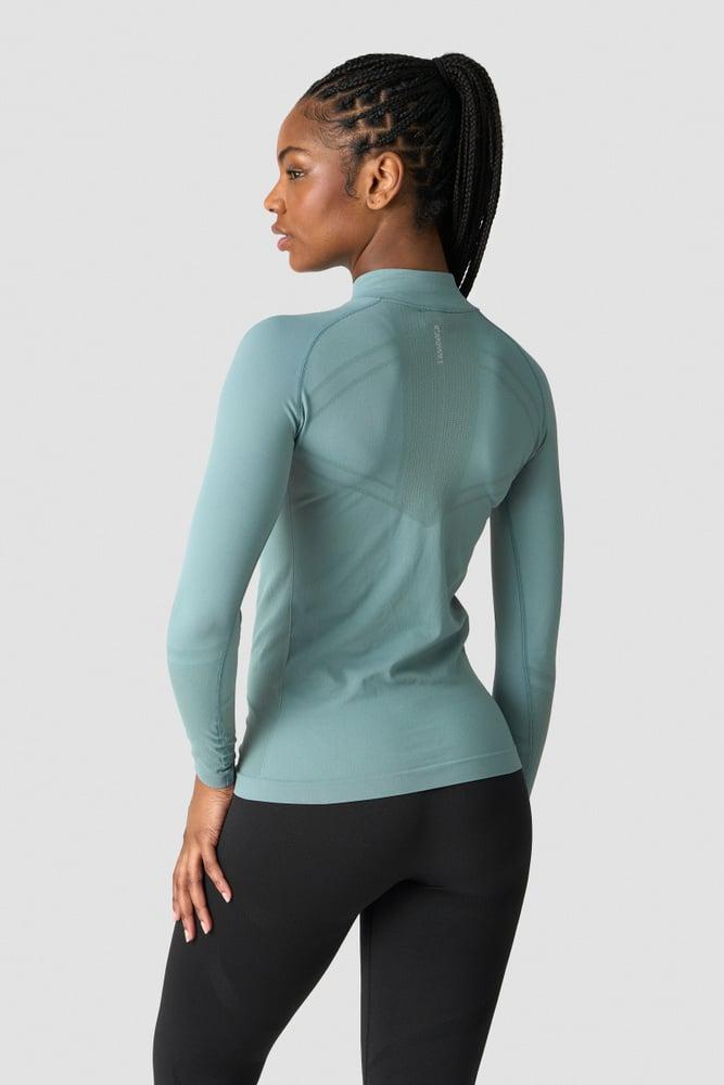 ICANIWILL - Everyday Seamless 1/4 Zip - Grey/Green