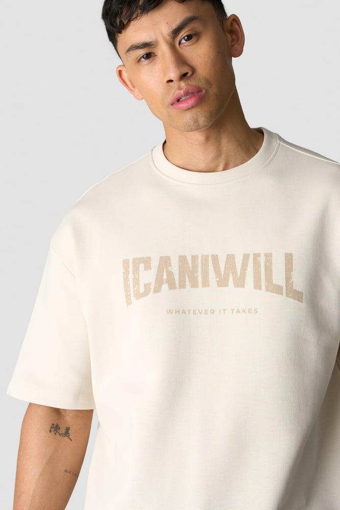 ICANIWILL - Revive Oversized T-shirt Print - Light Beige