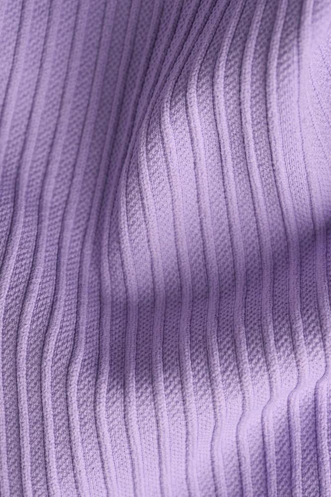 ICANIWILL - Ribbed Define Seamless Cropped T-shirt - Lavender