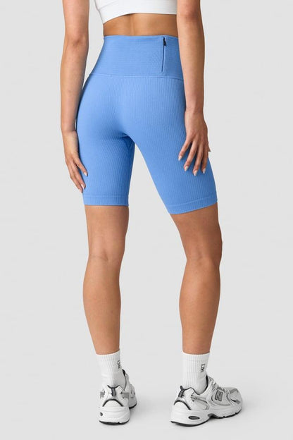 ICANIWILL - Ribbed Define Seamless Pocket Biker Shorts - Pacific Blue