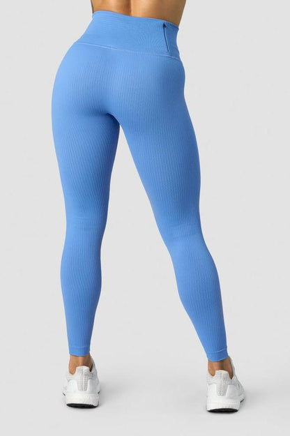 ICANIWILL - Ribbed Define Seamless Pocket Tights - Pacific Blue