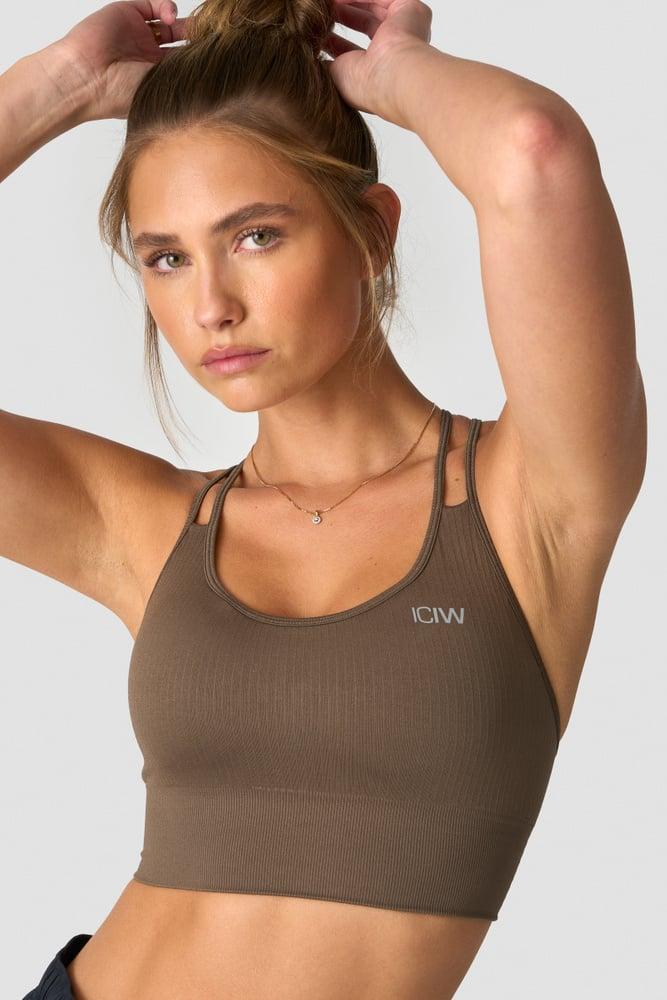 ICANIWILL - Ribbed Define Seamless Sports Bra - Dark Sand