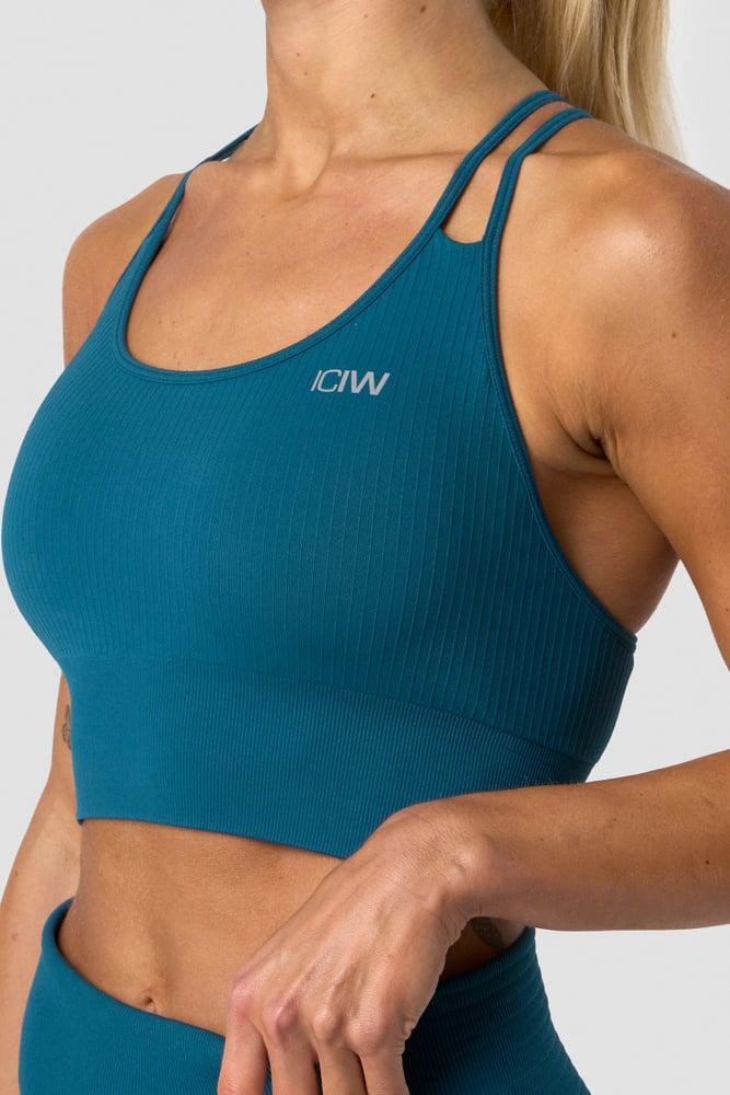 ICANIWILL - Ribbed Define Seamless Sports Bra - Teal