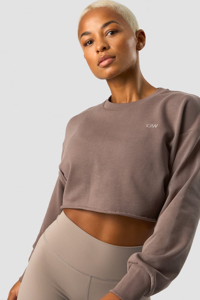 nimble cropped crewneck dusty brown