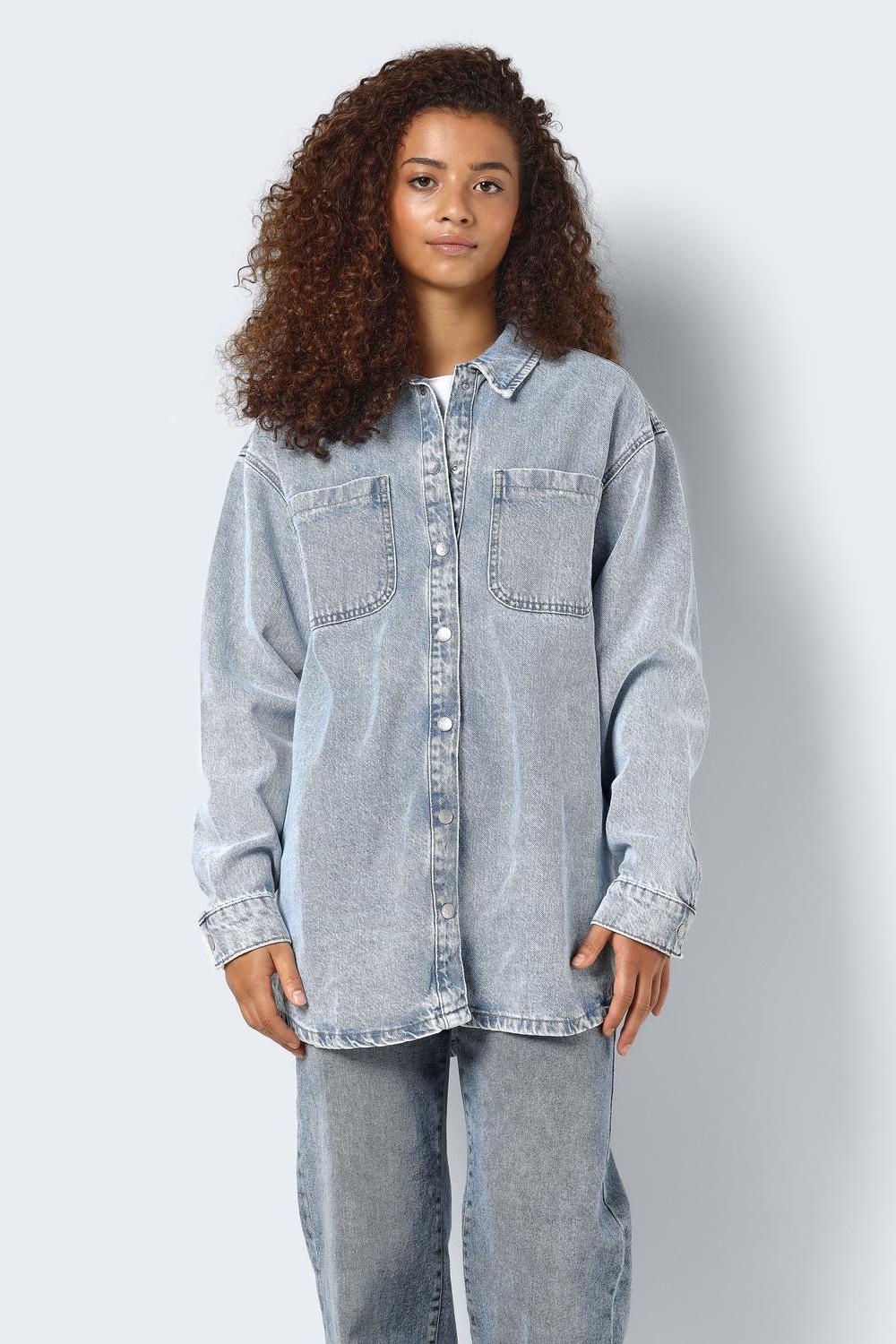 NOISY MAY - Alva L/s Denim Shacket - Blue