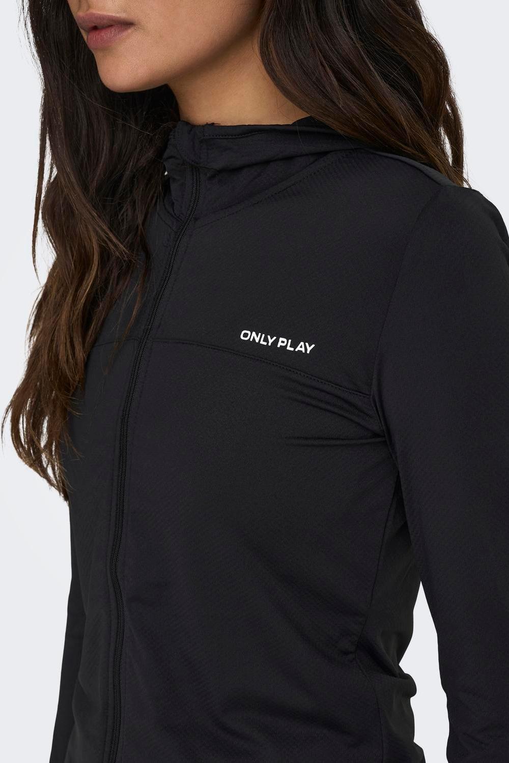 ONLYPLAY - Mila Life Hood Fz Ls Top - Black