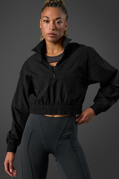 reboot cropped 1/4 zip black