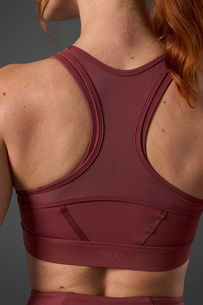 reboot sports bra brick red