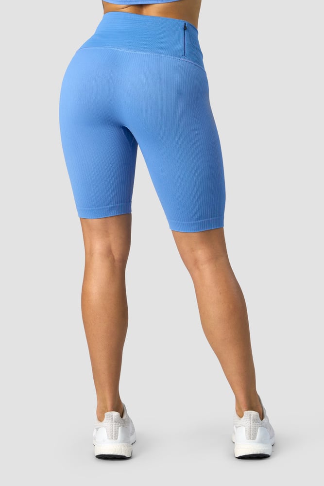 ribbed define seamless pocket biker shorts pacific blue