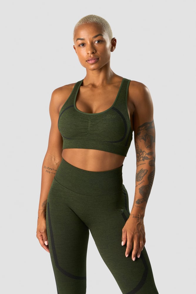 rush seamless sports bra dark green