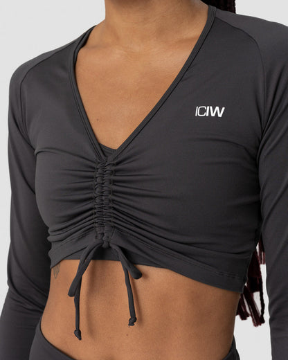 scrunch long sleeve anthracite wmn