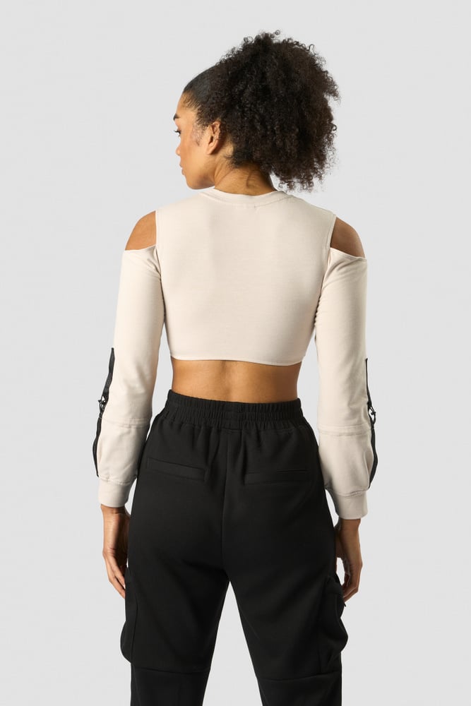 stance cropped long sleeve wmn beige