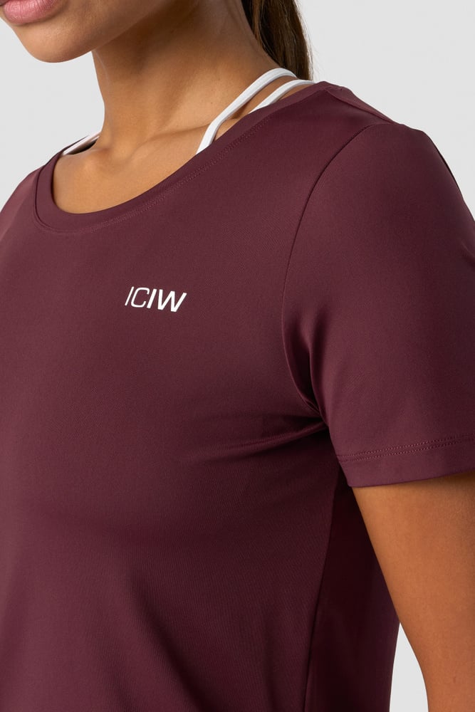 training t-shirt wmn burgundy