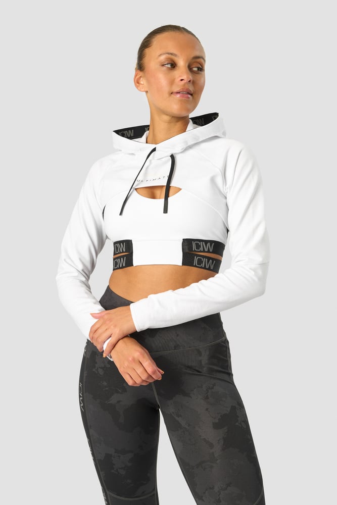 ultimate training cropped hoodie white